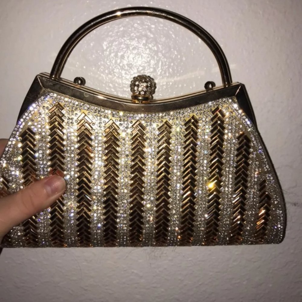 silver and gold mini purse